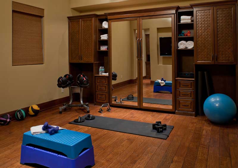 A spare room with custom Murphy bed.